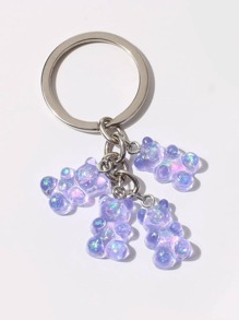 Clear Bear Charm Keychain