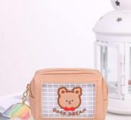Clear Cartoon Bear Graphic Coin Case