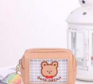Clear Cartoon Bear Graphic Coin Case