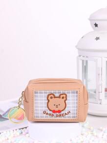 Clear Cartoon Bear Graphic Coin Case