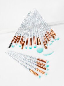 Clear Handle Makeup Brush 20pcs