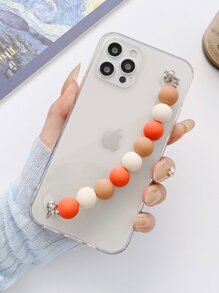 Clear Phone Case With Beaded Hand Strap