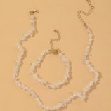 Clear Stone Decor Necklace & Bracelet