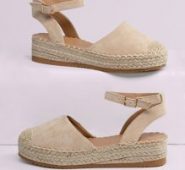 Closed Toe Buckled Ankle Flatform Espadrilles