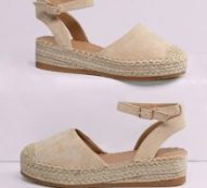 Closed Toe Buckled Ankle Flatform Espadrilles