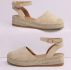 Closed Toe Buckled Ankle Flatform Espadrilles