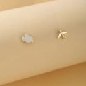 Cloud & Plane Stud Earrings