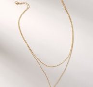 Coin Detail Double Layered Chain Pendant Necklace 1pc