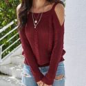 Cold Shoulder Cable Knit Sweater