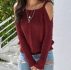 Cold Shoulder Cable Knit Sweater