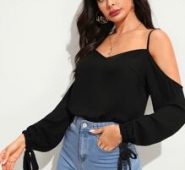 Cold Shoulder Knot Cuff Top