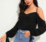 Cold Shoulder Knot Cuff Top