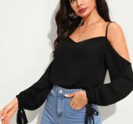 Cold Shoulder Knot Cuff Top