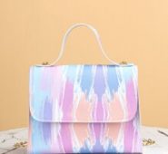 Color Block Flap Chain Bag