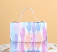 Color Block Flap Chain Bag