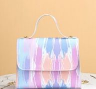 Color Block Flap Chain Bag