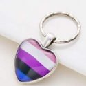 Color Block Heart Charm Keychain