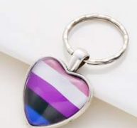 Color Block Heart Charm Keychain