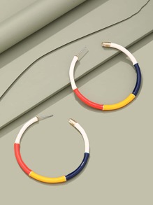 Color Block Hoop Earrings