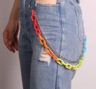 Color Block Layered Pant Chain
