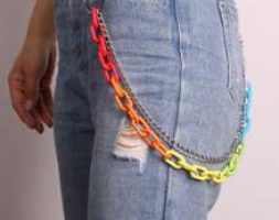 Color Block Layered Pant Chain