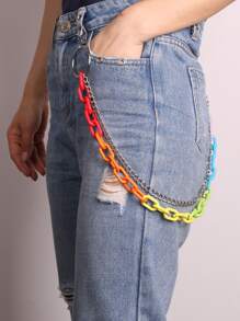 Color Block Layered Pant Chain