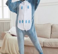 Colorblock 3D Design Hooded Flannel Sleep Jumpsuit