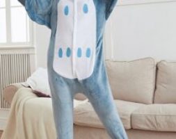 Colorblock 3D Design Hooded Flannel Sleep Jumpsuit