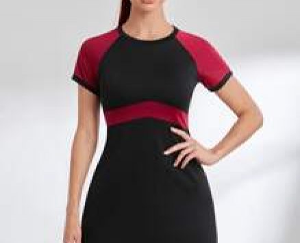 Colorblock Absorbs Sweat Breathable Softness Active Dress