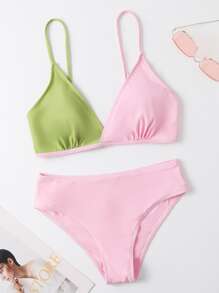 Colorblock Bikini Swimsuit