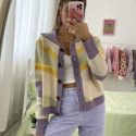 Colorblock Button Front Cardigan