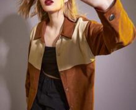 Colorblock Button Front Overshirt