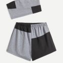 Colorblock Crop Tube Top & Shorts