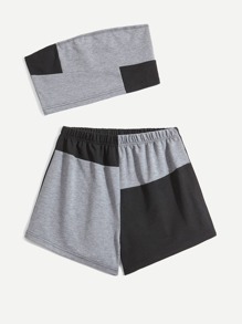 Colorblock Crop Tube Top & Shorts