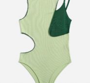 Colorblock Cut Out Ribbed Bodysuit
