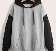 Colorblock Drawstring Pocket Hoodie