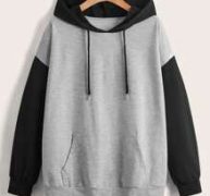 Colorblock Drawstring Pocket Hoodie