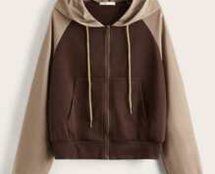 Colorblock Drawstring Zip Up Hoodie