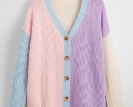 Colorblock Drop Shoulder Cardigan