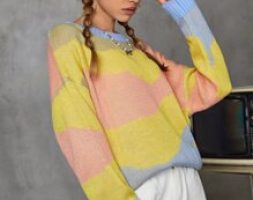 Colorblock Drop Shoulder Sweater