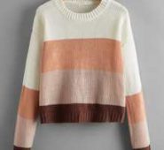 Colorblock Drop Shoulder Sweater