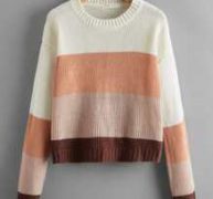 Colorblock Drop Shoulder Sweater