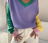 Colorblock Drop Shoulder Sweater