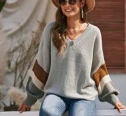 Colorblock Drop Shoulder Sweater