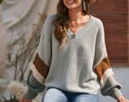 Colorblock Drop Shoulder Sweater