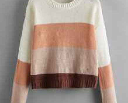 Colorblock Drop Shoulder Sweater