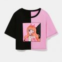 Colorblock Figure Graphic Crop Boxy Tee