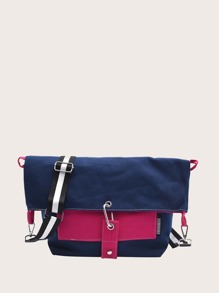 Colorblock Flap Crossbody Bag