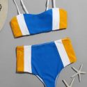 Colorblock High Waist Bikini Swimsuit