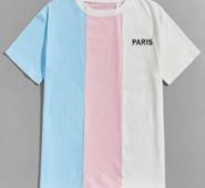 Colorblock Letter Graphic Tee